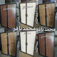 ضدآب ABSدرب چوبی سرویسی باچهارچوب قفل ودستگیره