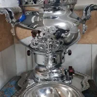 سماور و سینی سماور و کاسه ی جلو سماور