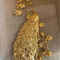 تابلو ورق طلا۲۴عیار مدل ۲طاووس اورجنال خام وارداتی