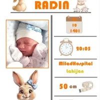 تابلو مشخصات نوزاد