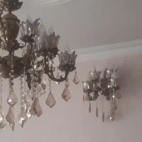 لوستر برنجی همراه دیوار کوب|لوستر و چراغ آویز|تهران, حکیمیه|دیوار