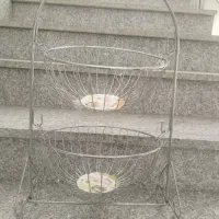 سبد نگه داری پیاز سیب زمینی استیل دو طبقه متحرک|ظروف نگهدارنده، پلاستیکی، یکبارمصرف|سنندج, |دیوار