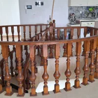 پله چوبی ،نرده چوبی