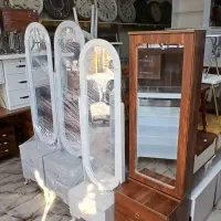 بوفه ساعت  کنسول سفید طلایی صنایع چوب و فلز حنفی