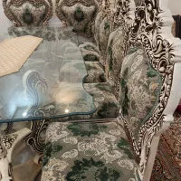 مبل سلطنتی ۷ نفره غذاخوری ۸ نفره و بوفه و جلو مبلی|مبلمان خانگی و میز عسلی|میاندوآب, |دیوار