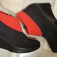 کفش سایز۳۷ پاشنه بلند خارجی قرمزمشکی