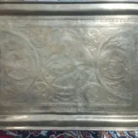 سینی قدیمی قلم کار برنجی|کلکسیون اشیاء عتیقه|کرمانشاه, |دیوار