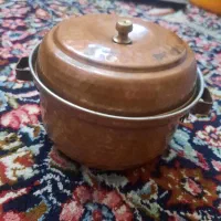 قابلمه و ماهیتابه و کاسه مسی سرویس ملامین ۶ نفره