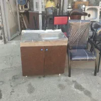 کابینت و تک لگن 80سانتی ام دی آف و یک متری آهنی