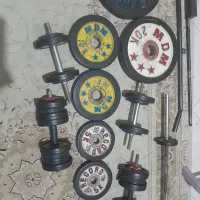 ست کامل هالتر و صفحه و دمبل بدنسازی