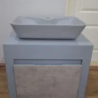 ست روشویی کابینتی دیواری و باکس و آینه