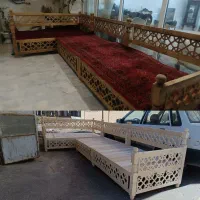 تخت سنتی مبل گره چینی نیمکت چوبی باغ منزل ویلا|مبلمان خانگی و میز عسلی|سبزوار, امیریه|دیوار
