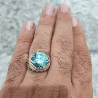 انگشتر نقره اصل سنگ الماس موزانایت|جواهرات|مریوان, |دیوار