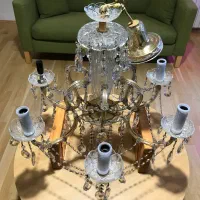 شش لوستر کریستال قدیمی خارجی|لوستر و چراغ آویز|تهران, میرداماد|دیوار