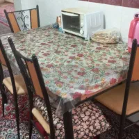 مبلمان 9نفره ومیز نهارخوری 6نفره ومیز تلفن|میز و صندلی غذاخوری|دزفول, |دیوار