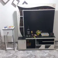 میز تلوزیون و مبلمان ۷نفره و جالباسی و جاکفشی،باهم