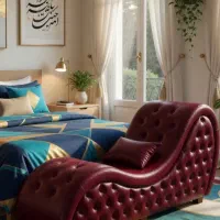 کاناپه مبل لاو بد مدل چستر/صندلی راک/چهارپایه چوبی