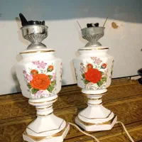 چراغ چینی گل سرخی قدیمی کمیاب