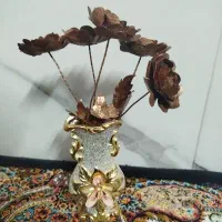 پنج شاخه  گل مدل رز جنس مسی