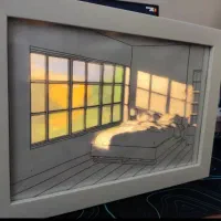 تابلو نوری LED خاص و جدید و شیک شیشه ای