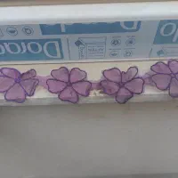 خرج کار آماده و حریر شیشه ای ابریشم عرض سه متر