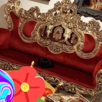 مبل ۳ نفره سلطنتی ورق طلا