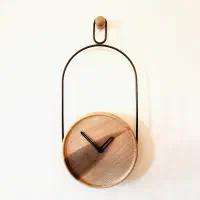 ساعت دیواری چوبی فلزی