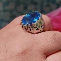 انگشتر نقره اصل توپاز آبی اصل