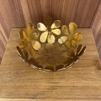 ظرف میوه طرح گل طلایی ثابت