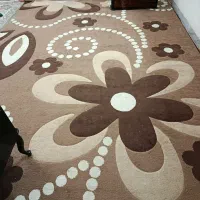 گلیم فرش کرم قهوایی  ابعاد 280×380