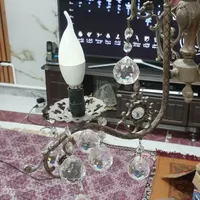 یکجفت لوستر کریستال با3باعدد برنز دواری شب خواب