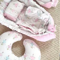 ست تشک گارددار بالش شیردهی و قنداق دخترانه