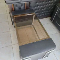 مبل چرمی ۴ نفره نیمست و میز جلو مبل|مبلمان خانگی و میز عسلی|زنجان, |دیوار