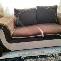 مبلمان هفت نفره راحتی قهوه ای بدون پارگی و شکستگی|مبلمان خانگی و میز عسلی|علی‌آباد کتول, |دیوار