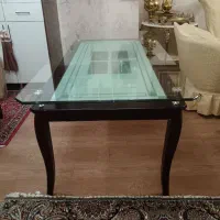 فقط میز ناهار خوری کاملا چوبی با شیشه ۱۰ میلی|میز و صندلی غذاخوری|تبریز, |دیوار