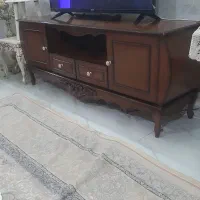 میز تلوزیون چوب رنگ گردویی