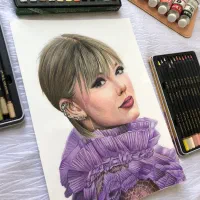 طراحی چهره با مدادرنگی