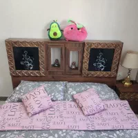 تخت دو نفره چوبی سالم و تمیز|تخت و سرویس خواب|محمدیه-قزوین, |دیوار