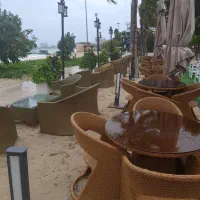 مبل و میز صندلی حصیری فضای باز/باغ /رستوران