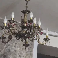 لوستر برنزی اصل|لوستر و چراغ آویز|تبریز, |دیوار