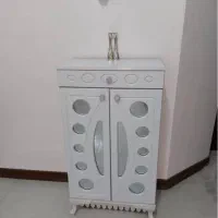 جاکفشی سفید چوبی آینه ای