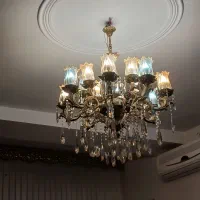 لوستر ۱۶ شاخه برنز گل لاله