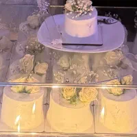 باکس شیشه‌ای سیلور با درِ زنجیردار مناسب کاپ‌کیک