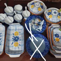 قابلمه تابه گل پنبه قاشق چنگال بوهمیا پارچ لیوان