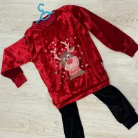 بلوز وشلوار مخمل بچگانه