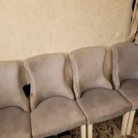 میزنهار خوری ۴ نفره با صندلی  چوبی گرد شیک|میز و صندلی غذاخوری|شیراز, ریشمک|دیوار