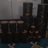 سرویس اشپزخانه ۱۷تیکه مشکی درب چوبی|ظروف نگهدارنده، پلاستیکی، یک‌بارمصرف|تربت جام, کلالی|دیوار