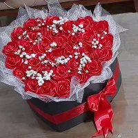 باکس قلب گل ربانی قرمز|گل مصنوعی|مهاباد (آذربایجان غربی), |دیوار