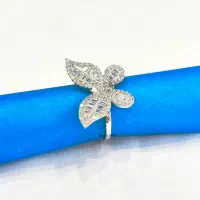 انگشتر نقره پروانه مشابه طلا سفید