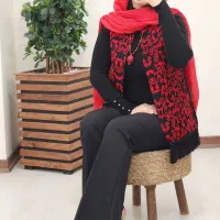 مانتو مخمل مجلسی قرمز و مشکی موجود|لباس|آستارا, |دیوار